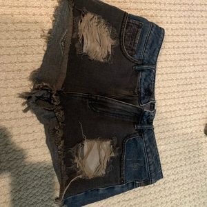 Multi color denim shorts